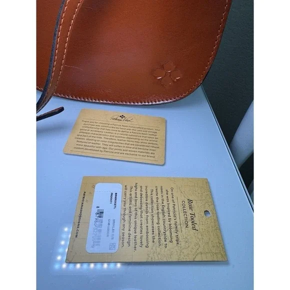 Patricia Nash Brinlee Leather Saddle Crossbody Bag Tassel Brown Cinnamon Tooled - Picture 9 of 16